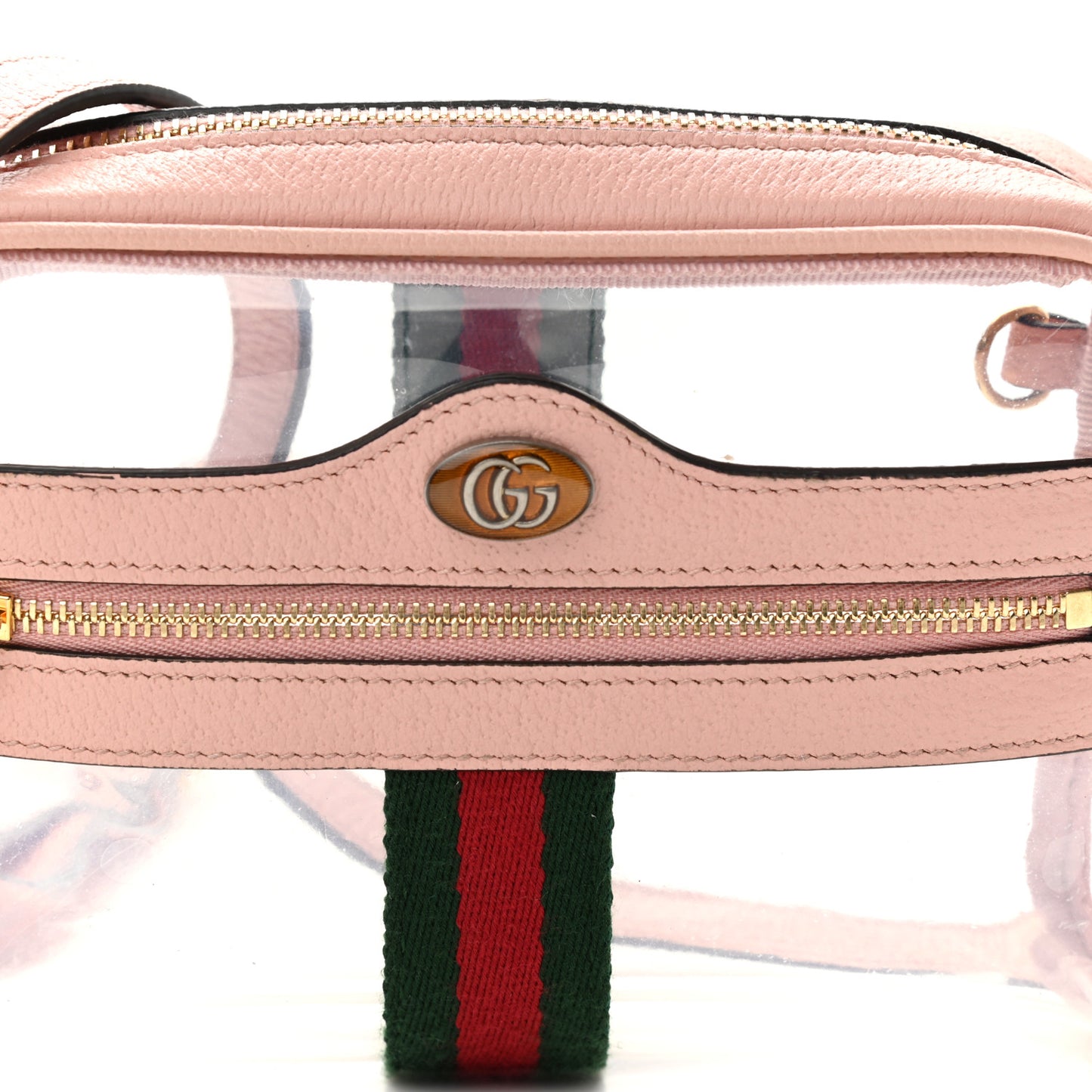 Vinyl Web Mini Ophidia Transparent Shoulder Bag Perfect Pink