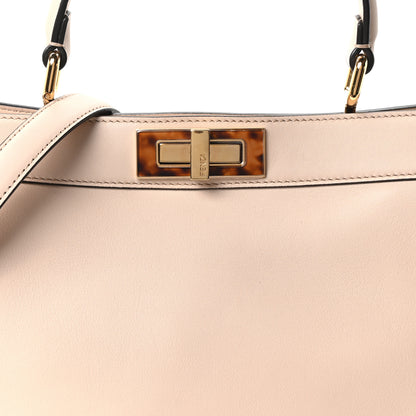 Fendi Vitello Seta Shiny Nappa Plexiglass Medium Peekaboo I SEE U Satchel Poudre 8 of 10