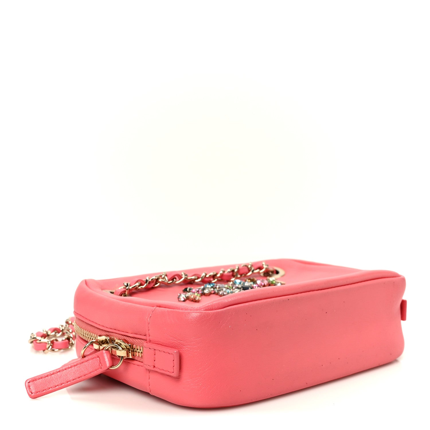Chanel Lambskin Crystal Strass Mania Camera Case Pink 1870295