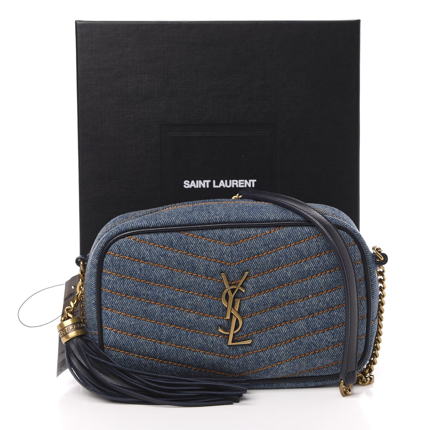 Denim Matelasse Monogram Mini Lou Camera Bag California Blue