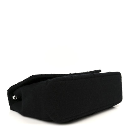 Chanel Wool Jumbo Chocolate Bar Mademoiselle Flap Black 4 of 12
