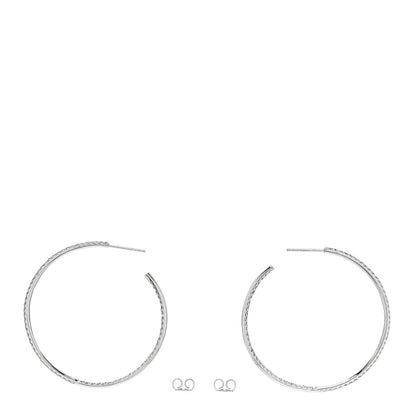 Roberto Coin 18K White Gold Diamond 1.75ctw Inside Out Hoop Earrings 3 of 5