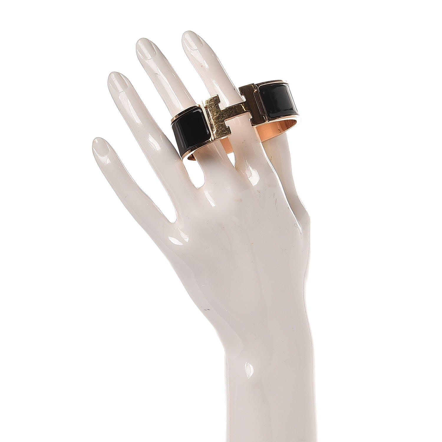 Hermes Enamel Wide Clic Clac H Bracelet PM Black 2 of 6