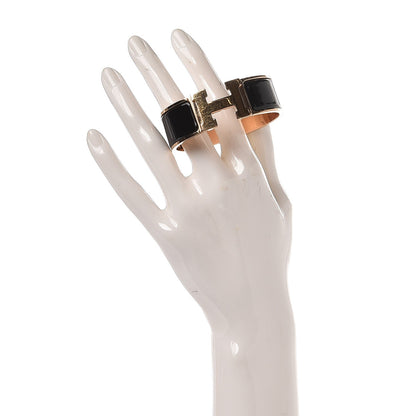 Hermes Enamel Wide Clic Clac H Bracelet PM Black 2 of 6