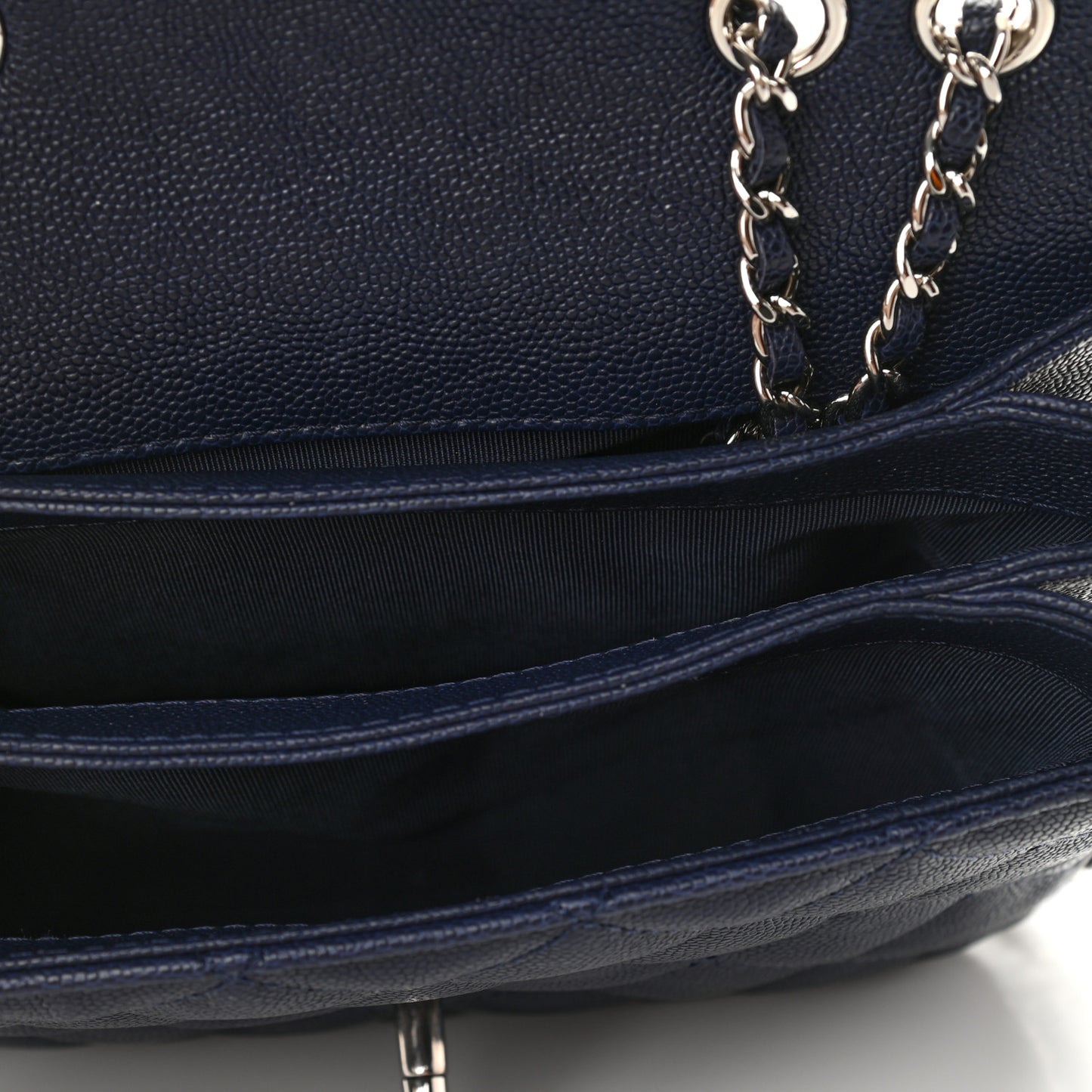 Caviar Quilted Small Urban Companion Flap Navy