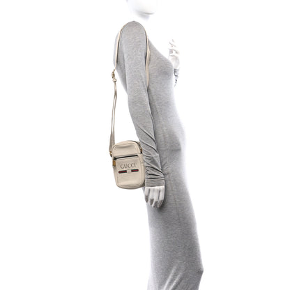 Gucci Grained Calfskin Mini Logo Messenger Bag White 2 of 12