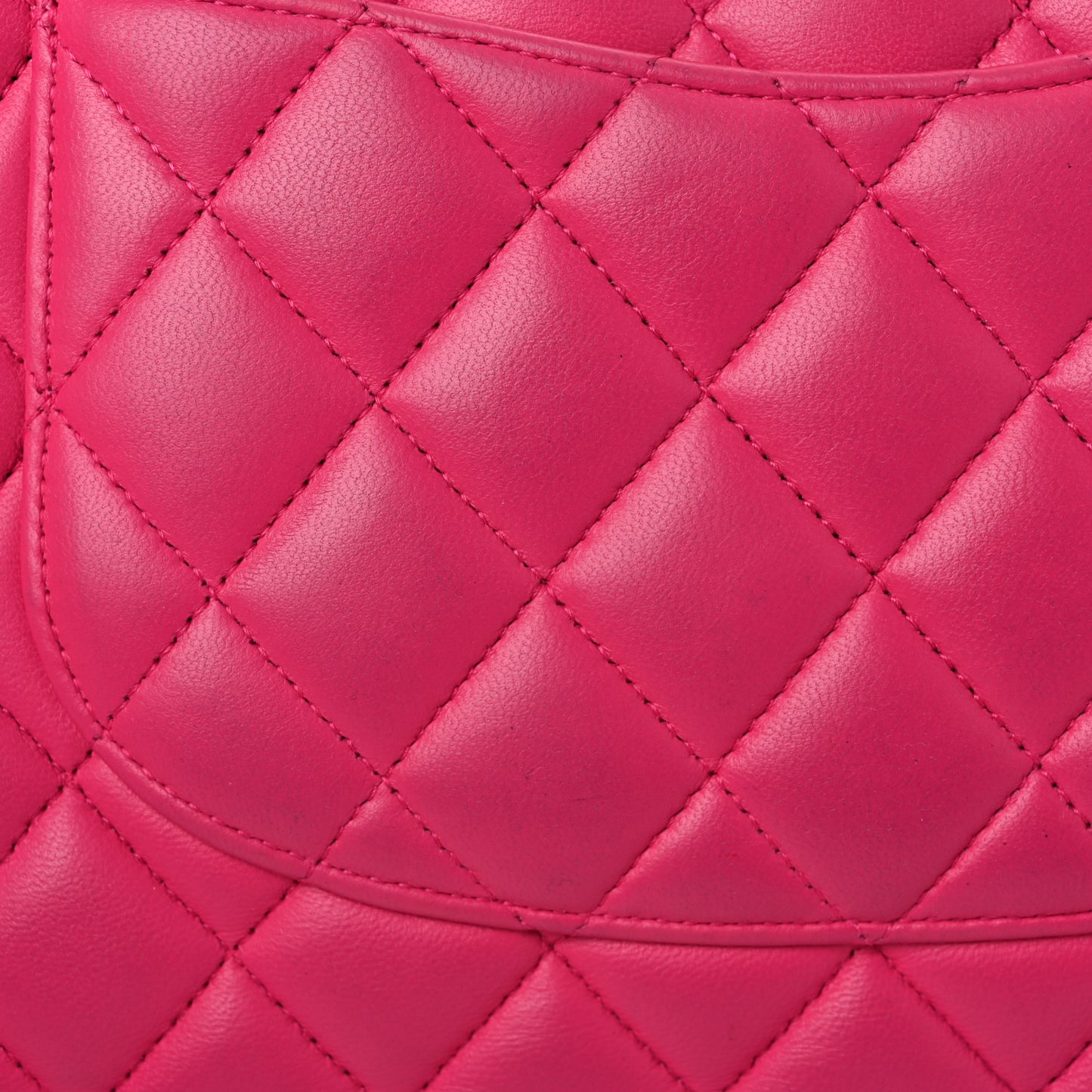 Lambskin Quilted Medium Double Flap Dark Pink