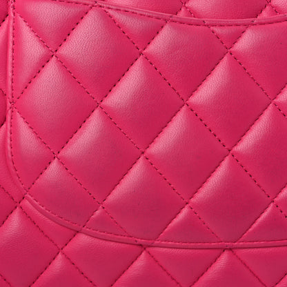 Chanel Lambskin Quilted Medium Double Flap Dark Pink 15 of 15