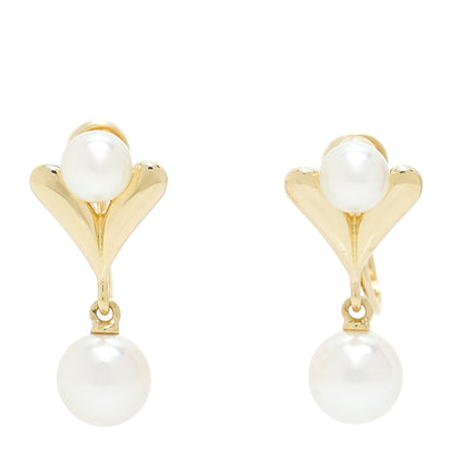 Mikimoto 18K Yellow Gold Akoya Pearl 4.5-6.5mm Drop Screw-Back Earrings 1 of 4