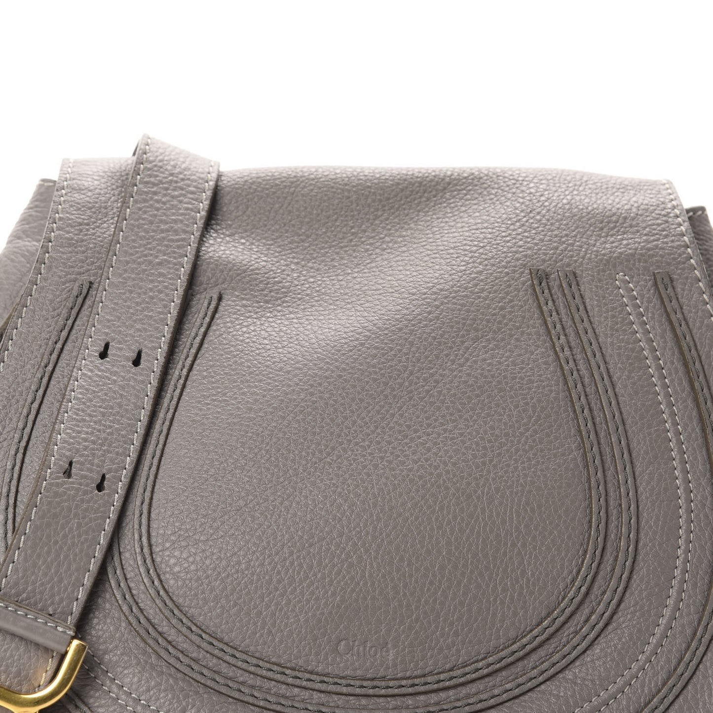 Calfskin Medium Marcie Round Crossbody Bag Cashmere Grey