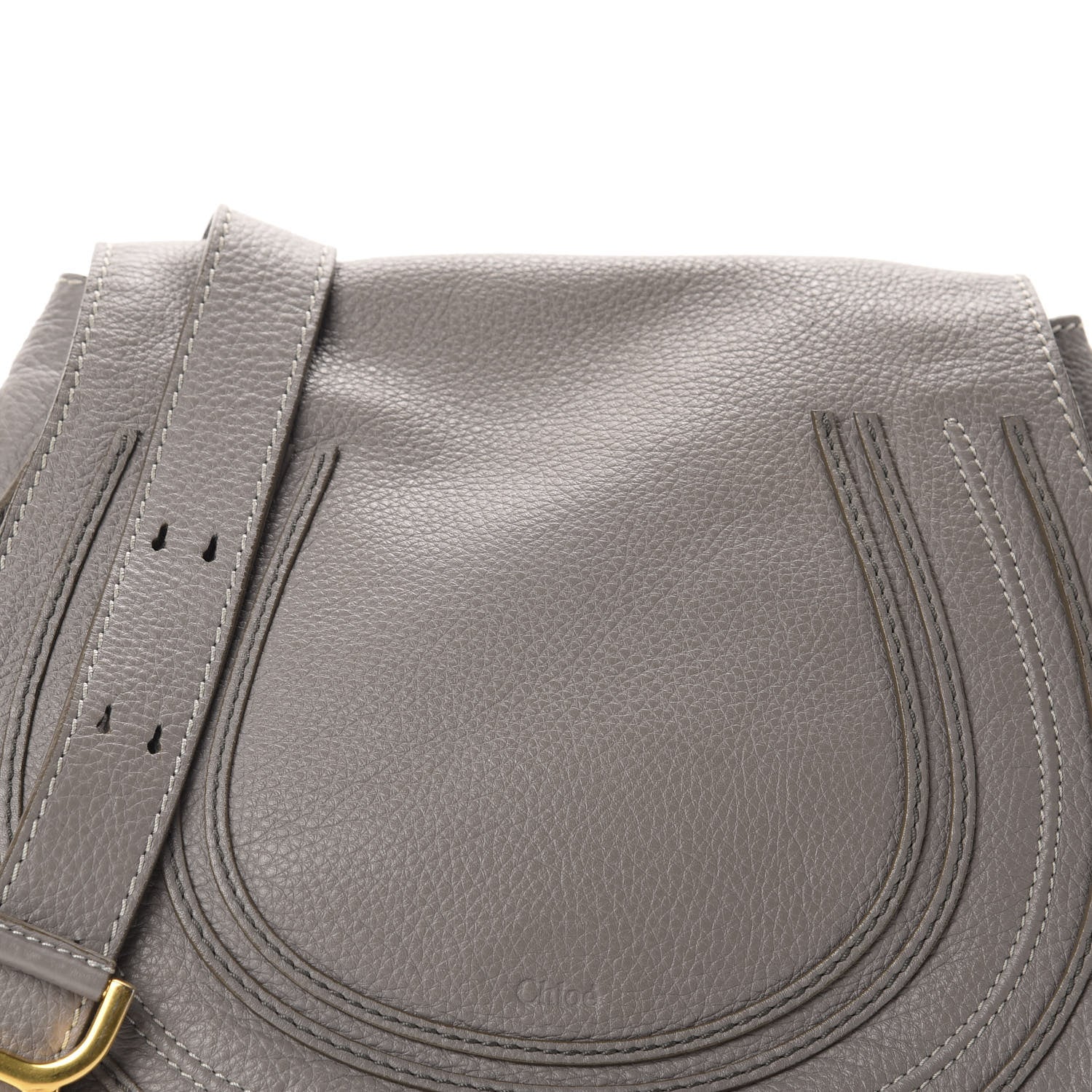 Chloe Calfskin Medium Marcie Round Crossbody Bag Cashmere Grey 10 of 10