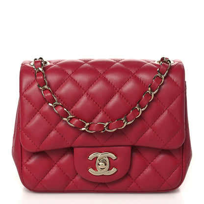 Chanel Lambskin Quilted Mini Square Flap Dark Pink 1 of 9