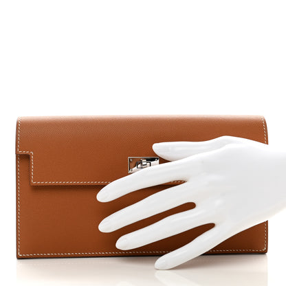 Hermes Madame Calfskin Kelly Pocket Long Wallet Gold 2 of 10