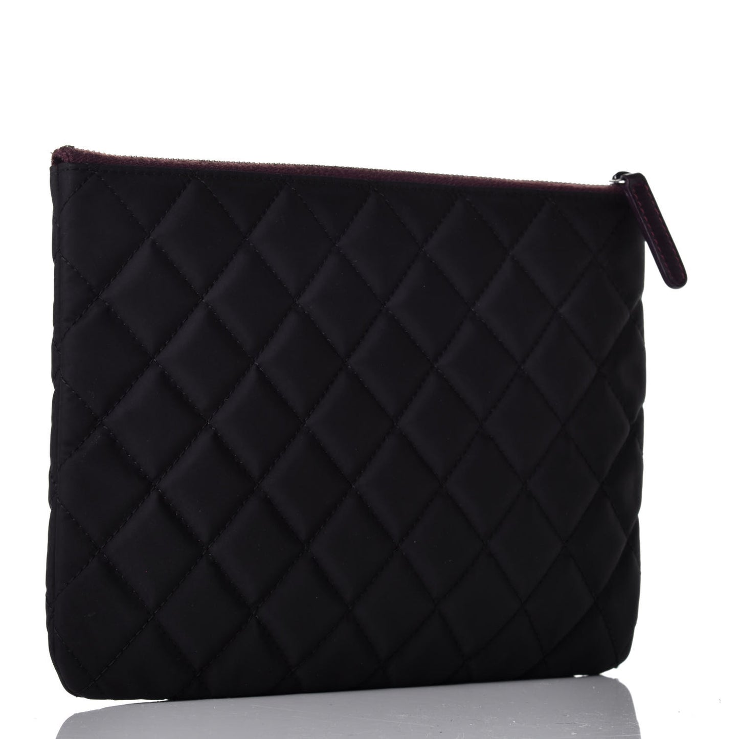 Nylon Quilted Medium Cosmetic Case Black
