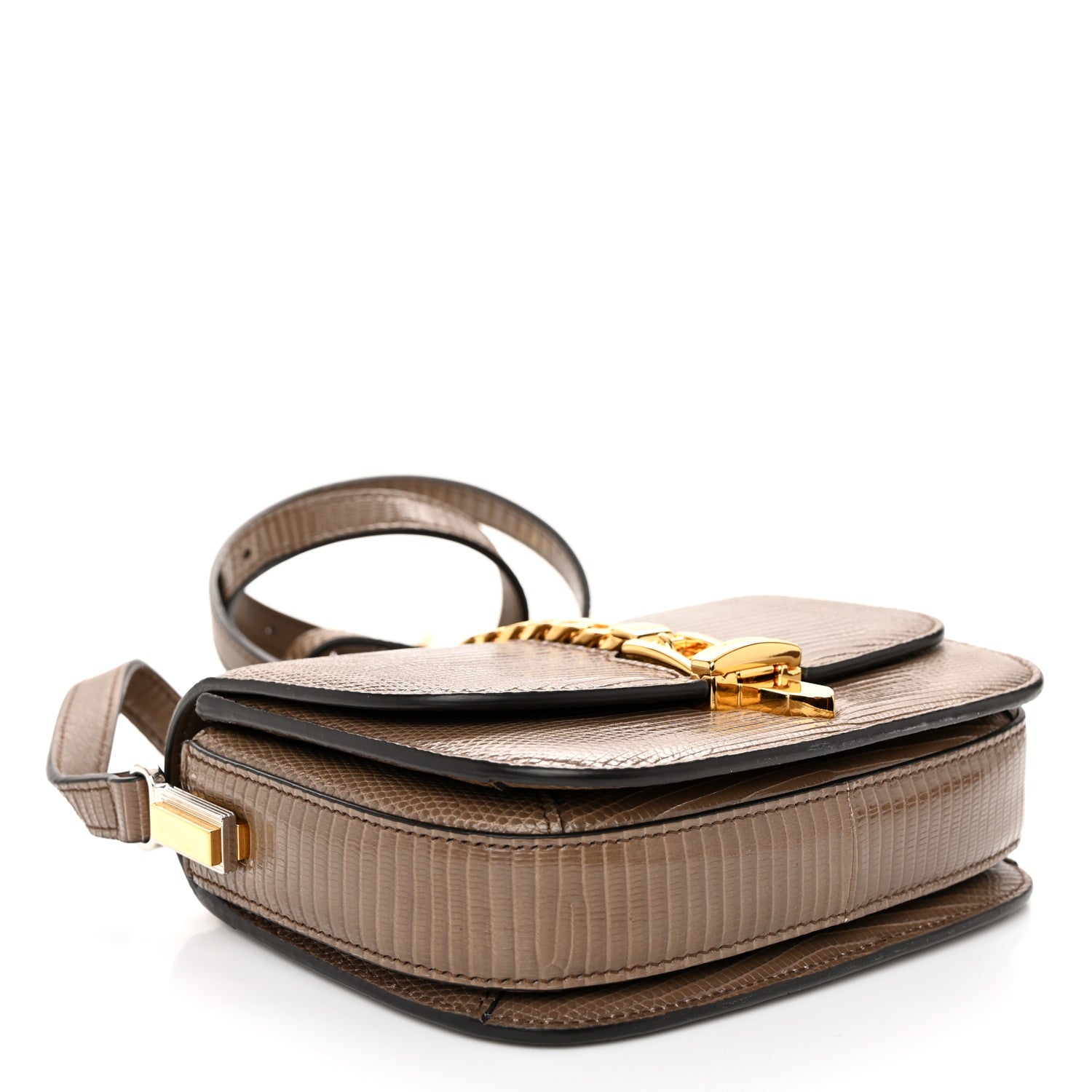 Gucci Lizard Mini Sylvie 1969 Messenger Bag Taupe 4 of 10