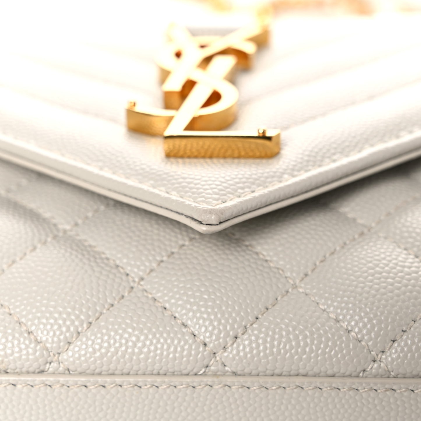 Grain De Poudre Textured Mixed Matelasse Triquilt Small Monogram Satchel Crema Soft