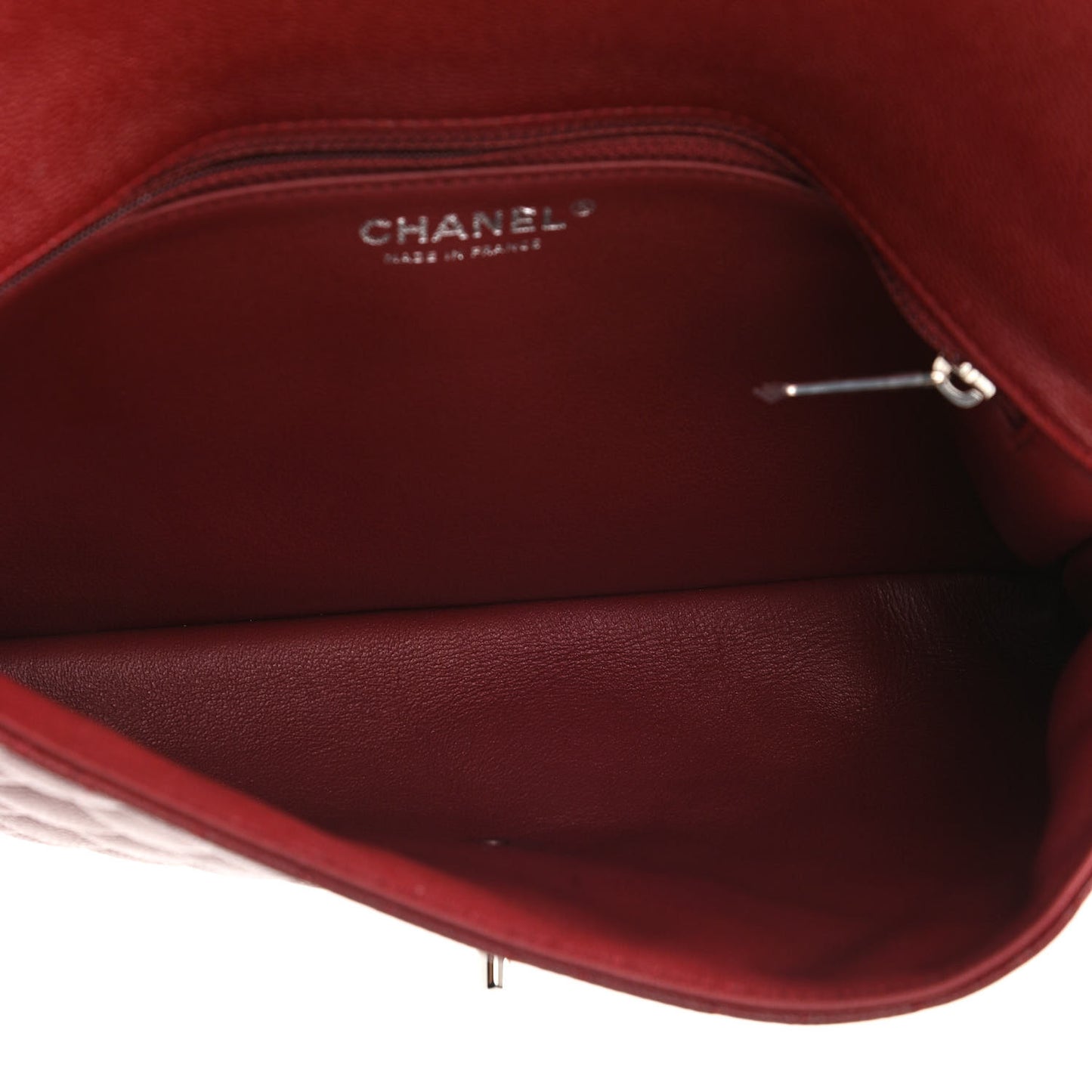 Caviar Quilted Flap Clutch Burgundy