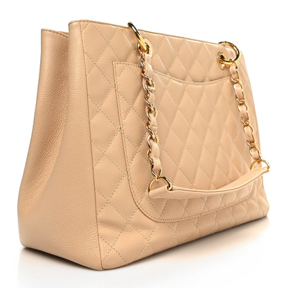 Chanel Caviar Quilted Grand Shopping Tote GST Beige 3 of 14