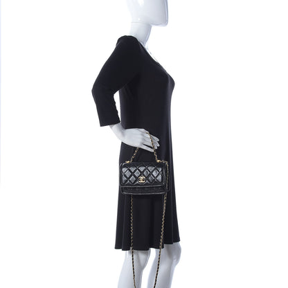 Chanel Shiny Lambskin Quilted Mini Flap Black 3 of 10