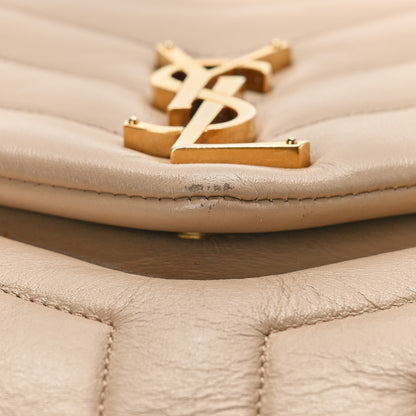 Saint Laurent Calfskin Y Quilted Monogram Medium Loulou Chain Satchel Dark Beige 21 of 21