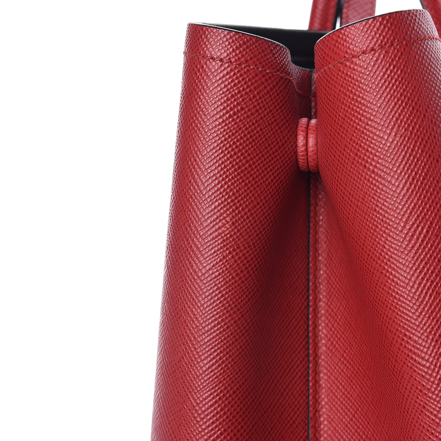 Prada Saffiano Cuir Large Double Bag Fuoco Black 8 of 14