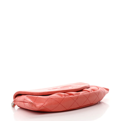 Chanel Caviar Half Moon Wallet On Chain WOC Coral 4 of 11