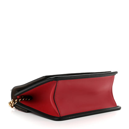 Fendi Vitello Century F is Fendi Bi-Color FF 1974 Embossed Small Kan I Shoulder Bag Fragola Maya Black 4 of 10