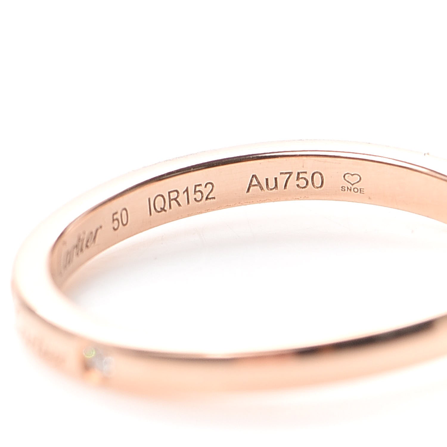 Cartier 18K Pink Gold 3 Diamond Ballerine Wedding Band Ring 50 5.25 5 of 5