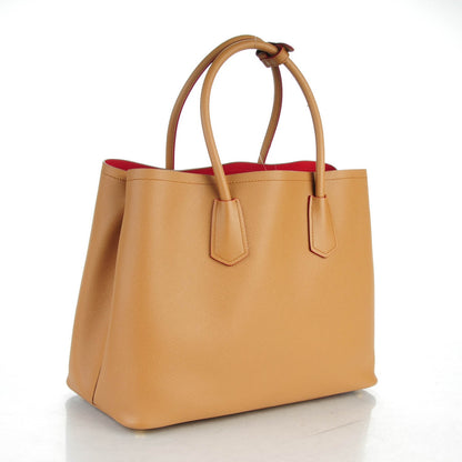 Prada Saffiano Cuir Large Double Bag Caramel 3 of 7