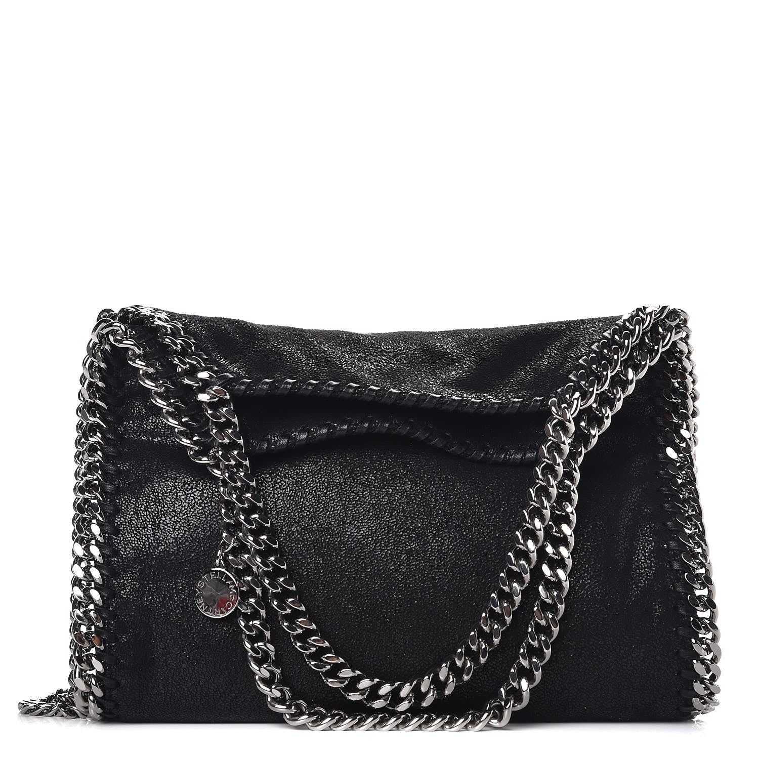 Stella McCartney Shaggy Deer Mini Falabella Fold Over Tote Black 1 of 7