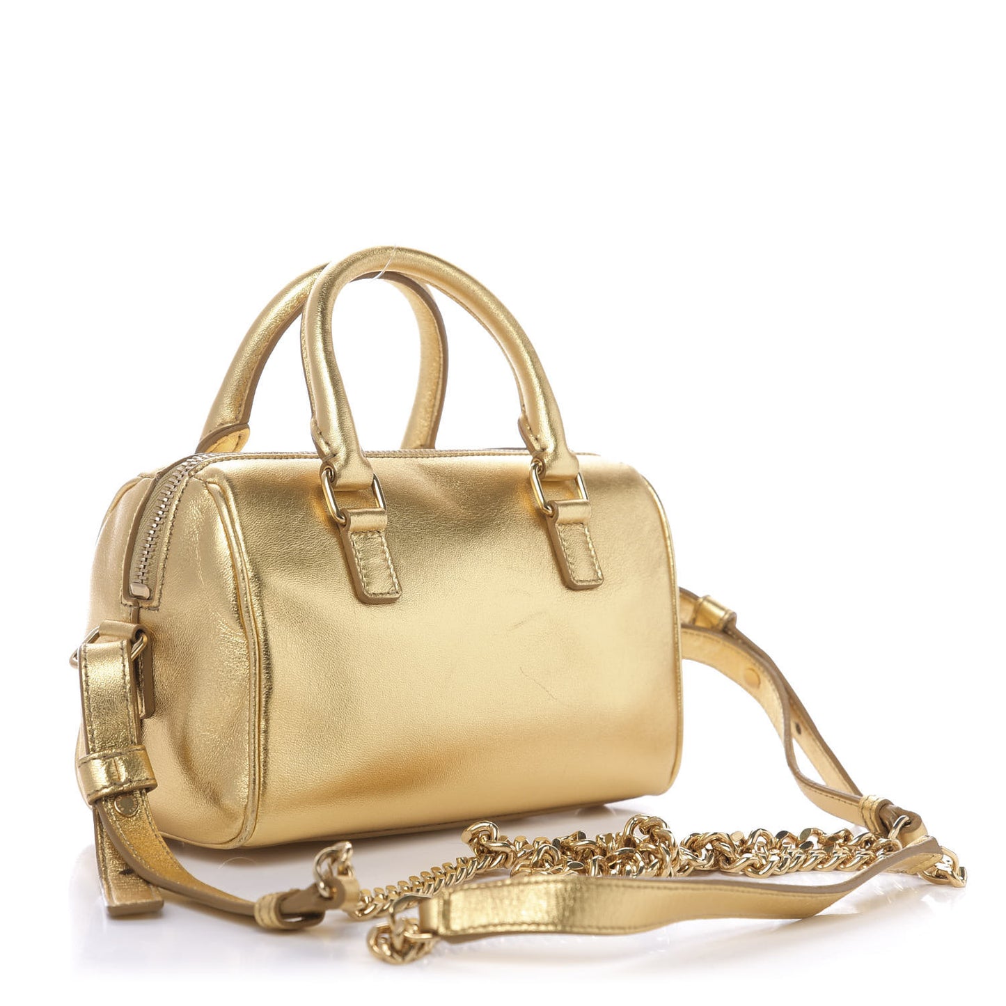 Metallic Lambskin Classic Toy Duffle Gold