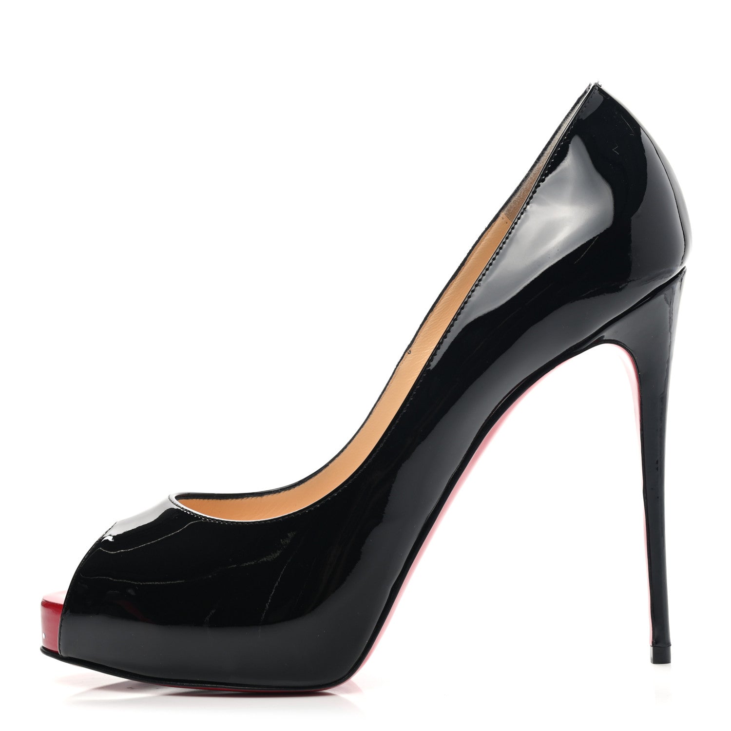 Christian Louboutin Patent New Very Prive 120 Pumps 39 Black Red 1 of 11