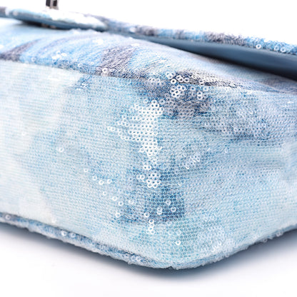 Chanel Sequin Waterfall Small XXL Travel Flap Light Blue 9 of 10