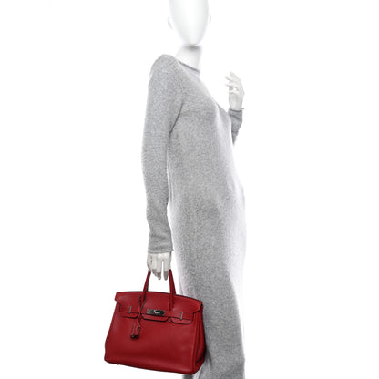 Hermes Taurillon Clemence Birkin 30 Rouge Garance 2 of 14