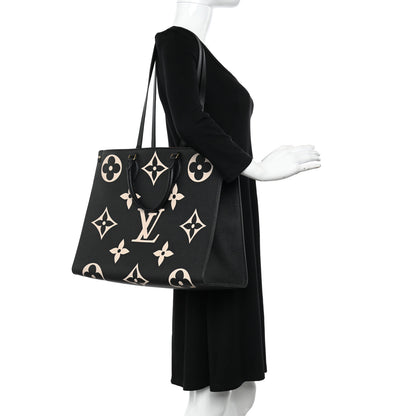 Louis Vuitton LOUIS VUITTON Empreinte Monogram Giant Onthego GM Black Beige 2 of 10