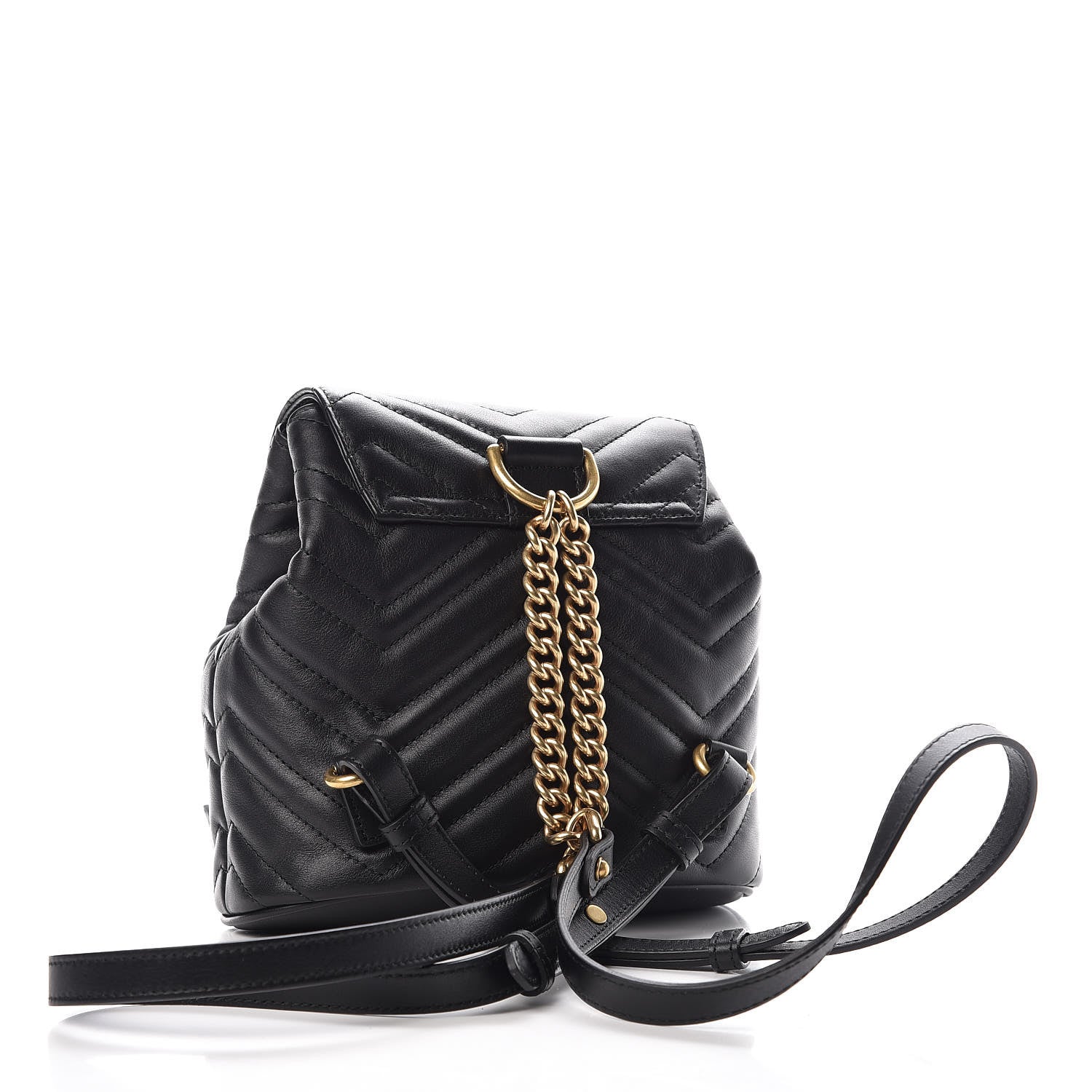 Gucci Calfskin Matelasse GG Marmont Flap Backpack Black 3 of 9