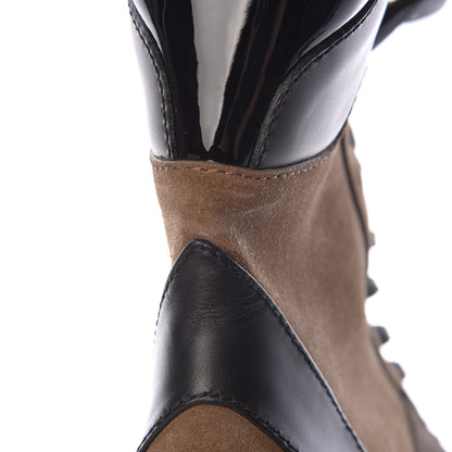 Louis Vuitton Suede Calfskin Monogram Laureate Platform Desert Boots 41 Taupe 9 of 13
