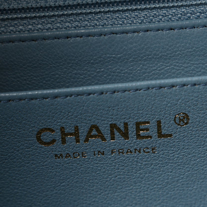 Chanel Lambskin Degrade Quilted Maxi Single Flap Light Blue 6 of 10
