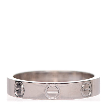 Cartier 18K White Gold 3.5mm LOVE Wedding Band Ring 51 5.75 1 of 7