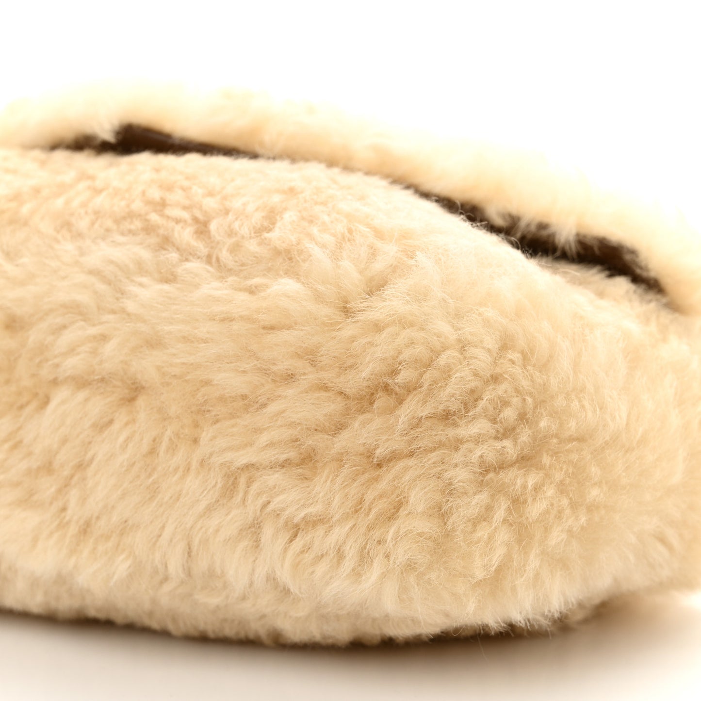 Shearling Calypso Crossbody Crema Naturel Dark Cigar