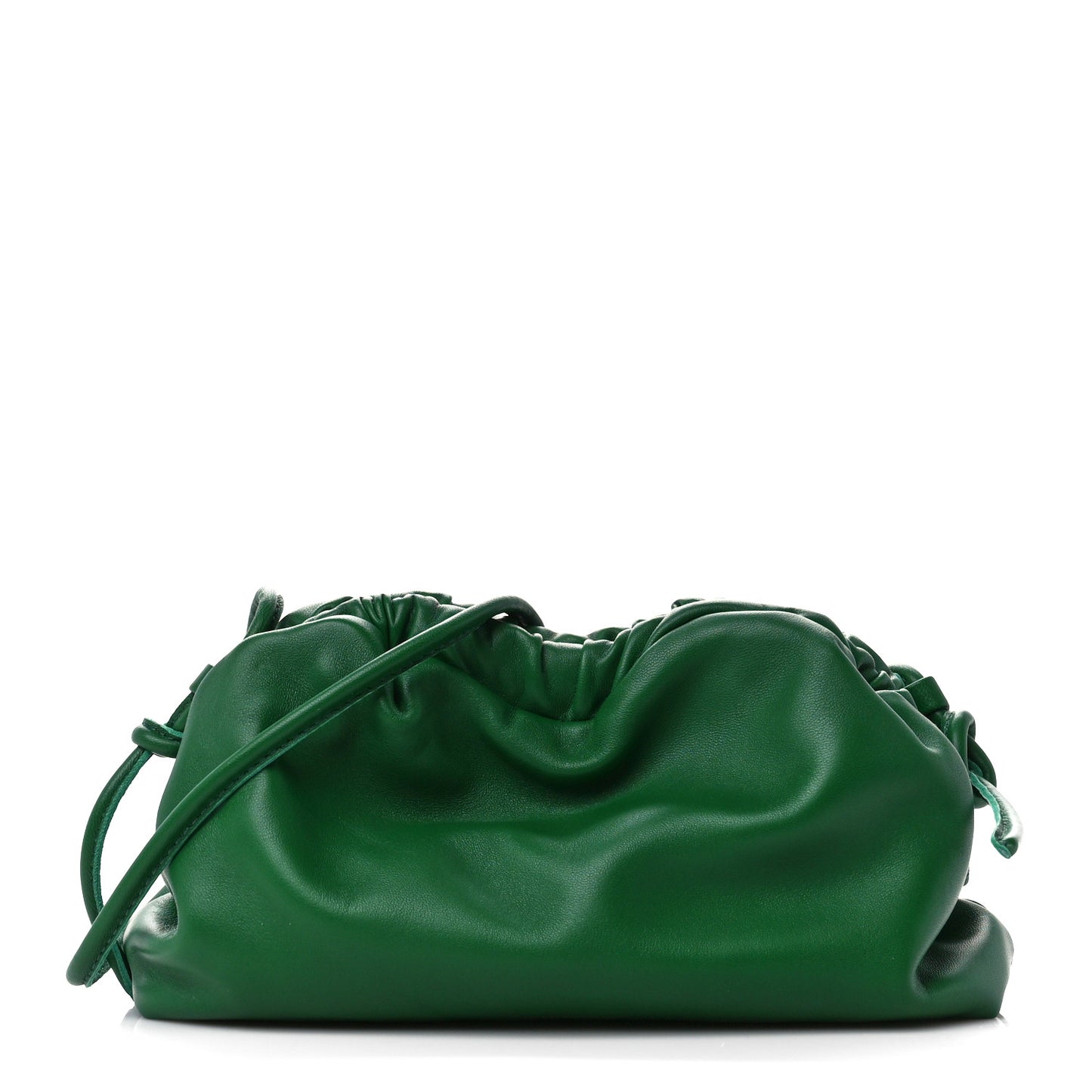 Lambskin Mini Cloud Clutch Green