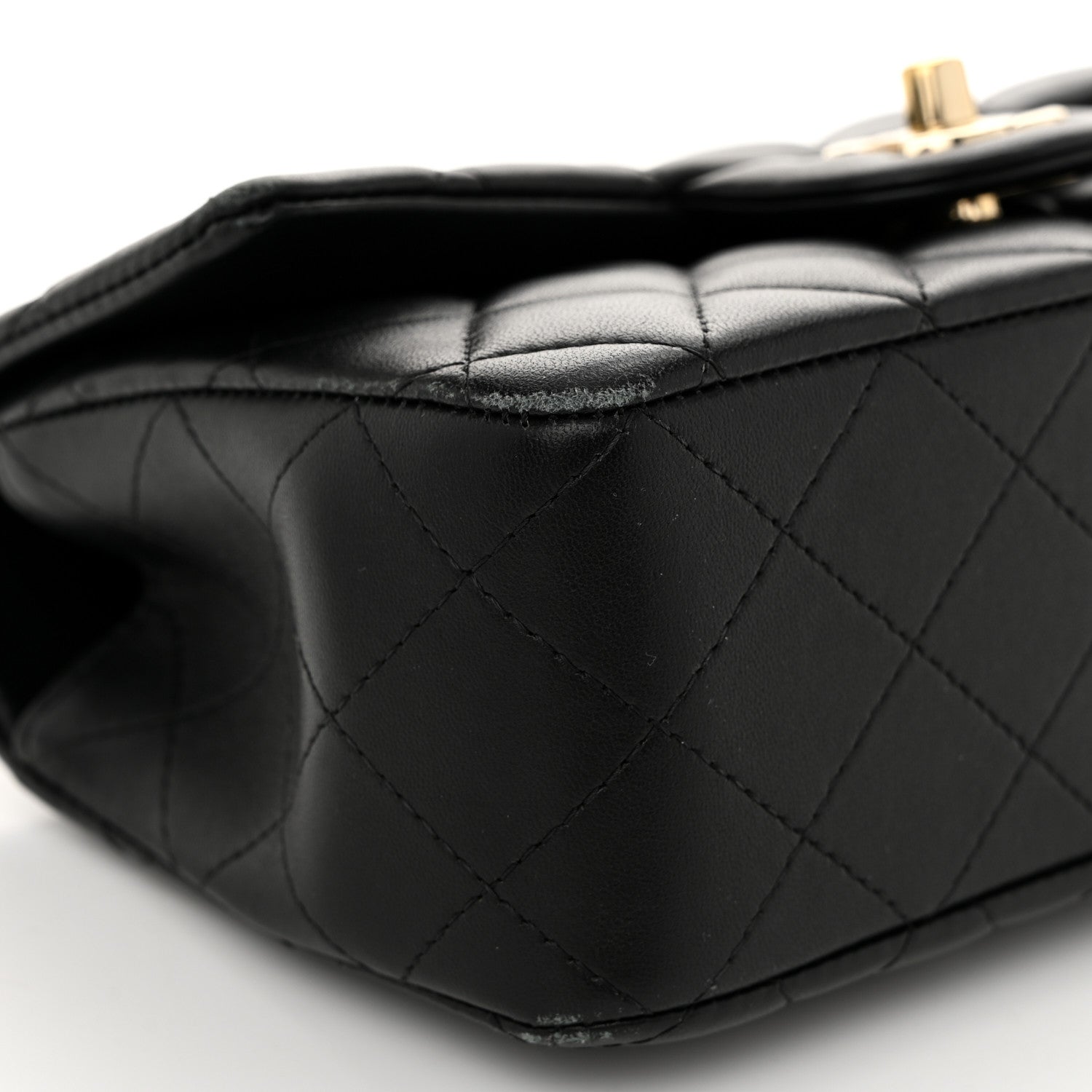 Chanel Lambskin Quilted Mini Top Handle Rectangular Flap Black 9 of 12