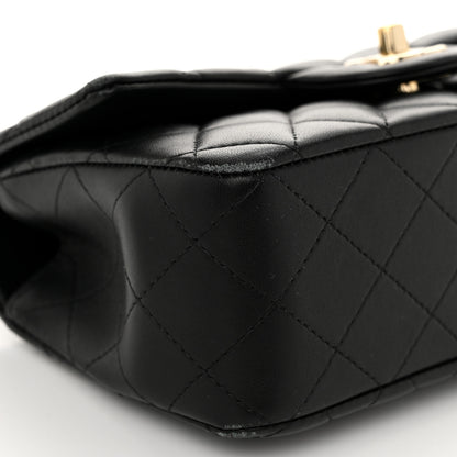 Chanel Lambskin Quilted Mini Top Handle Rectangular Flap Black 9 of 12