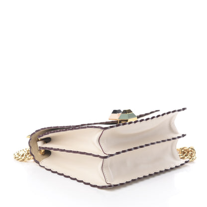Fendi Vitello Liberty Scalloped Studded Small Kan I Shoulder Bag Camelia 3 of 8