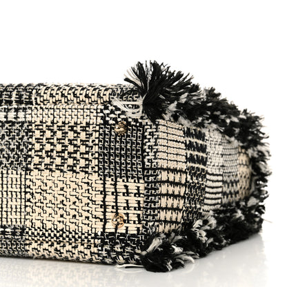 Christian Dior Tweed Fringe Medium Lady Dior White Black 10 of 10