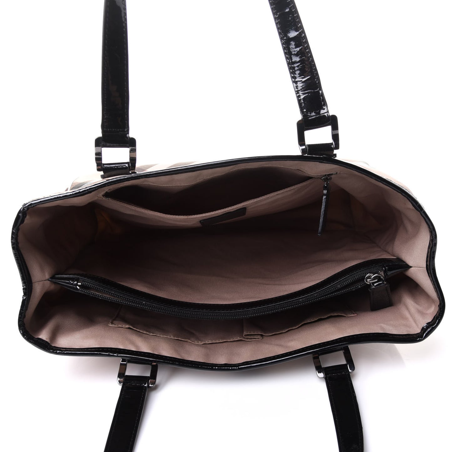 Patent Trim Nova Check Tote Black