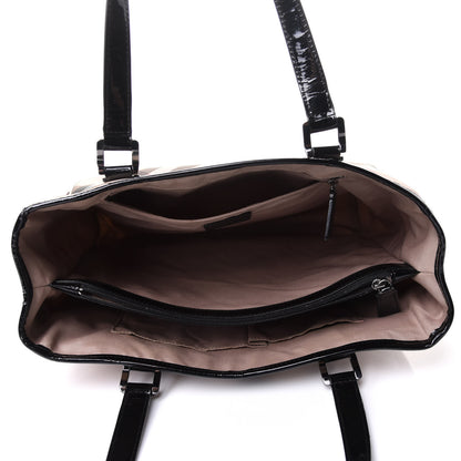 Burberry Patent Trim Nova Check Tote Black 4 of 13
