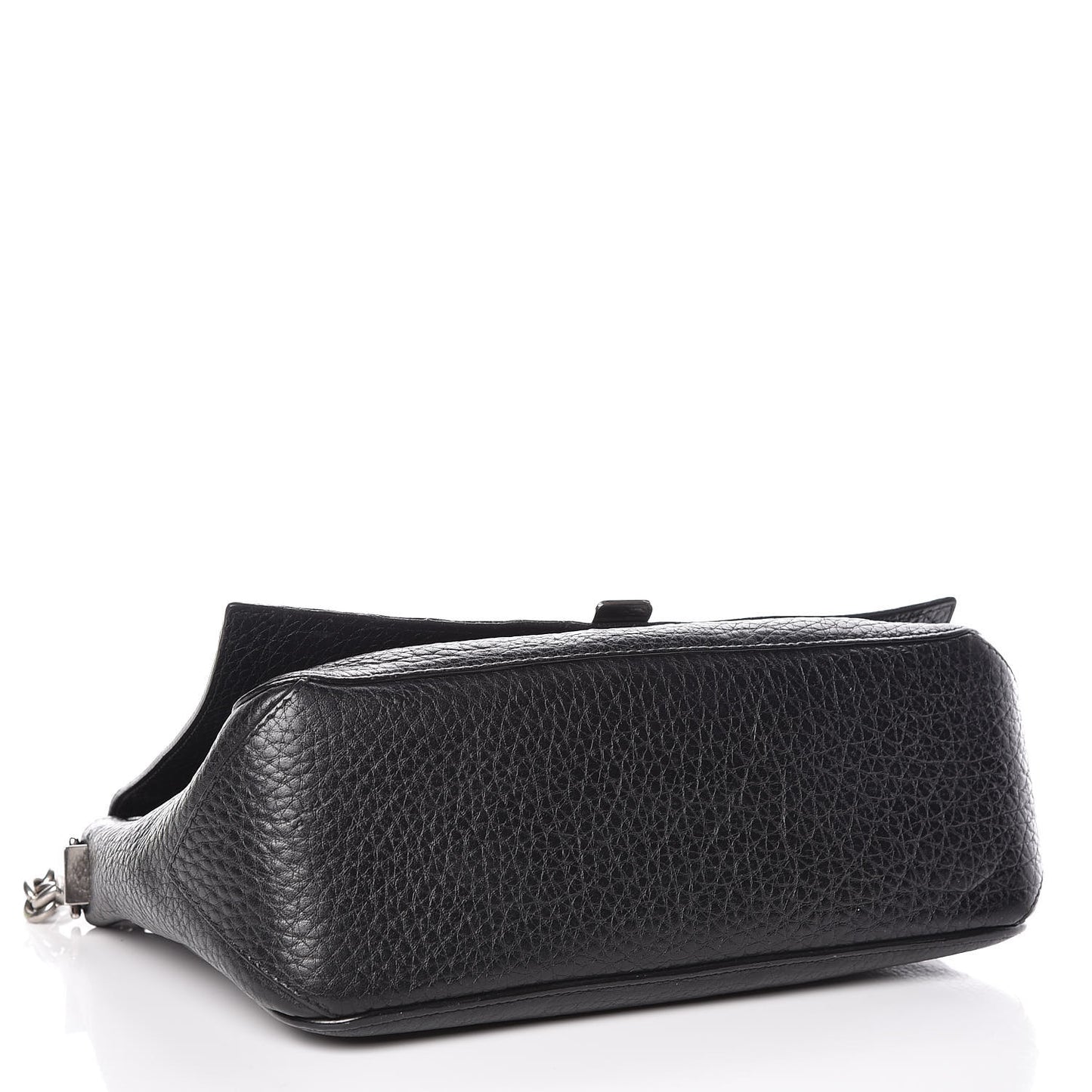 Pebbled Calfskin Small Courier Black