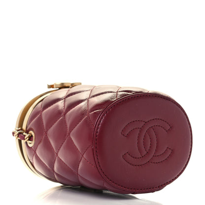Chanel Lambskin Quilted Mini Crown Box Bag Burgundy 4 of 12