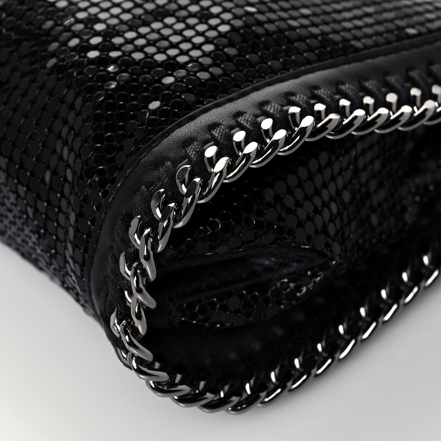 Stella McCartney Crystal Stones Tiny Fold Over Falabella Black 9 of 11